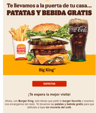 Pide tu hamburguesa, viene con patatas y bebida gratis desde Burguer King