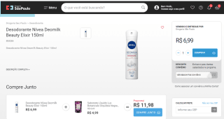 Desodorante da Nívea Deomilk Beauty Elixir de 150ml - R$ 6,99