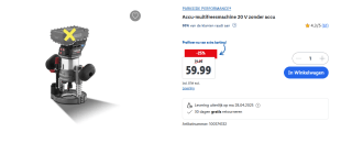 PARKSIDE PERFORMANCE® Accu-multifreesmachine 20 V zonder accu voor €59,99 in de Lidl webshop