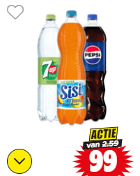 Pepsi, Sisi of 7-Up 1,5L voor €0,99 bij Dirk