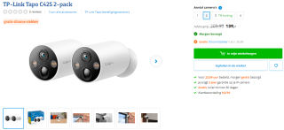 TP-Link Tapo C425 2-pack beveiligingscamera's voor €139 bij Coolblue