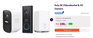 Bundel Eufy Doorbell 2K & EufyCam 2C Add-on camera voor €188 bij Ibood