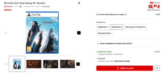 PS5 Crisis Core: Final Fantasy Vll - Reunion por 18,99€