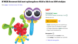K'NEX Bouwset kid met opbergdoos 40,6 x 19,4 cm 100 stukjes voor €12,95 bij Bol
