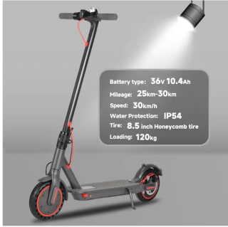 Patinete eléctrico N7PRO para adulto, Scooter ligero de largo alcance, 30km, 36V, 10,4 Ah, 350W por 143,88€