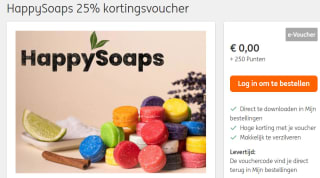 HappySoaps 25% kortingsvoucher voor 250 ING rentepunten