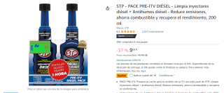 STP - PACK PRE-ITV DIÉSEL Limpia inyectores diésel + Antihumos diésel por 8,98€