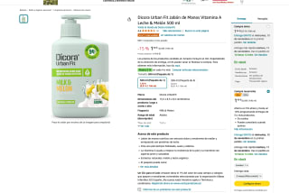 Dicora Urban Fit Jabón de manos Vitamina A Leche & Melón 500 ml por solo 1,48€
