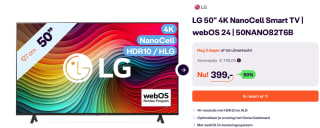LG NanoCell 50NANO82T6B 127 cm (50") 4K Ultra HD Smart TV voor €399 bij Ibood