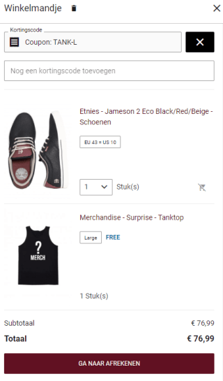 Gratis verrassings merch-tank bij bestelling bij Impericon