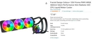 Fractal Design Celsius+ S36 Prisma voor €114,40 bij Amazon