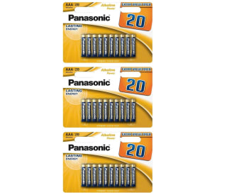 Panasonic Pilas AAA 60 Unidades Micro LR03 Alcalinas 1,5 V protección contra Fugas 7 años de Almacenamiento por solo 7,99€
