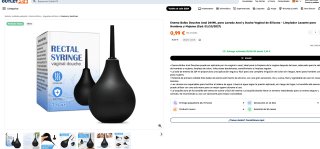 Enema Bulbo 244ML para Lavado Anal y Ducha Vaginal de Silicona por solo 0,99€