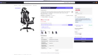 Silla Gaming Racer X Ergonómica por solo 69,99€ (Nuevos usuarios por 41,99€)