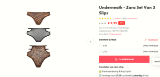 Underneath - Zara Set Van 3 Slips voor €9,99 bij EasyToys