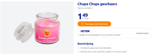 Chupa Chups geurkaars voor €1,49 bij de Action