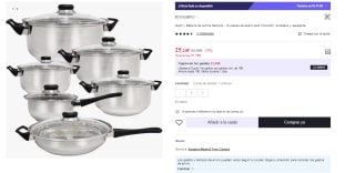 Batería de cocina Quttin Genova - 12 piezas de acero para inducción, duradera y resistente por 25.24€ (Cuenta Nueva 15.24€)