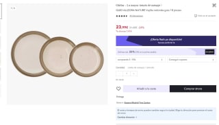 Vajilla Cerámica 18 Piezas bicolor por 17,99€