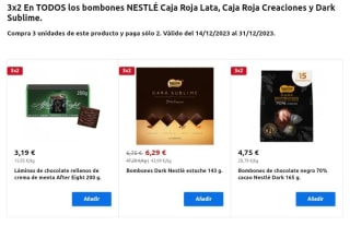 3×2 en Bombones Nestlé desde Carrefour.