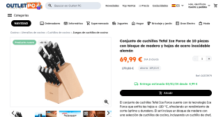 Conjunto de cuchillos Tefal por 69,99€