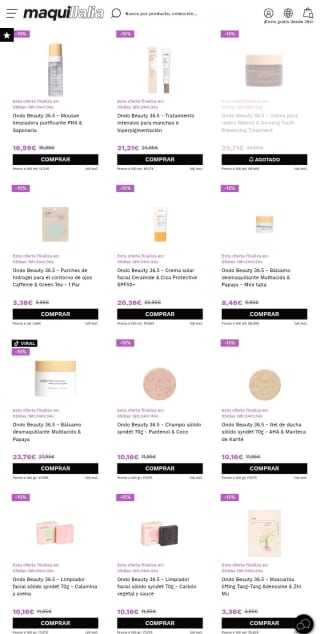 -15% de Descuento en Ondo Beauty 36.5 desde Maquillalia.