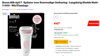 Braun Silk-épil 7 7-000 Wit/Roze voor €64,99 bij Bol