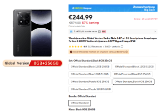 Xiaomi Redmi Note 14 Pro+ 5G Smartphone, 8 GB RAM 256 GB, voor €244 bij Aliexpress