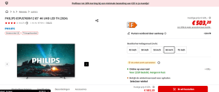 PHILIPS 65PUS7609/12 65" 4K UHD LED TV (2024) voor €503,20 bij de Mediamarkt