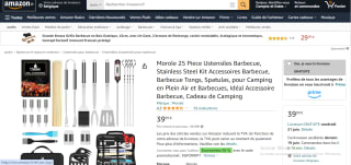 Kit d'accessoires pour Barbecue - 25 Pièce Acier Inox à 39,99€