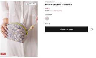 Neceser pequeño rafia étnico por 7.99€
