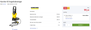 Kärcher K3 hogedrukreiniger voor €99,99 bij Hubo Belgie