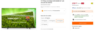Televisor Philips Ambilight 55PUS8009 55“ LED UltraHD 4K HDR10+ por 379.9€