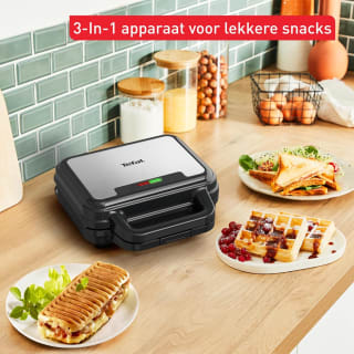 Tefal UltraCompact 3in1 SW383D - Wafel-, Tosti-ijzer & Contactgrill - 700W voor €39,99 bij Amazon
