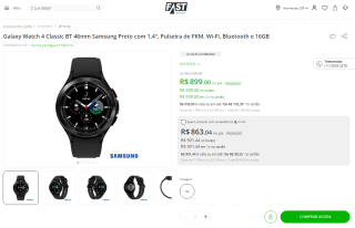 Smartwatch da Samsung, modelo Galaxy Watch 4 Classic - R$ 899