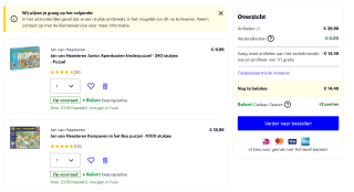 1+1 gratis op alle Jan van Haasteren en Wasgij puzzels bij Bol.com