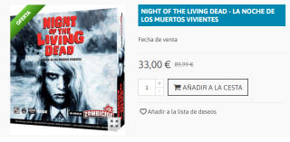 Juego de Mesa Night of the living Dead Zombicide por 33€