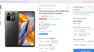 Xiaomi Poco M5S Dual Sim 256/8GB por $2,399 en Mercado Libre