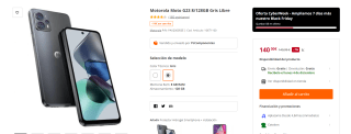 Motorola Moto G23 de 8GB/128GB por 126€