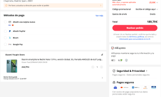 Xiaomi Redmi Note 13 Pro 5g 8GB 256GB por solo 189,79€