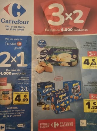 Promoción 3x2 y 2x1 Folleto Carrefour del 24 de mayo - 10 junio 2024