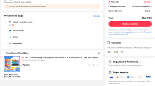 TECLAST F16Pro Laptop 15.6 pulgadas 12GB RAM 256GB por solo 150,99€