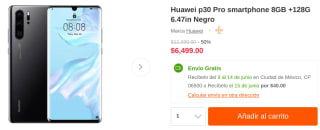 Huawei p30 Pro 128GB por $5,719 en Linio
