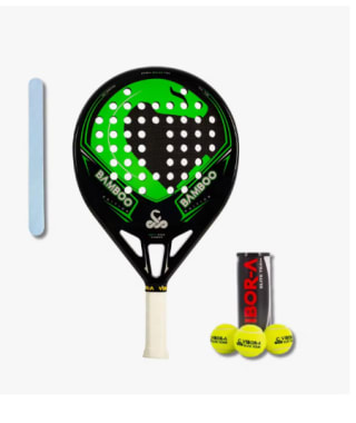 Pala de padel Vibor-a Bamboo Liquid 22 + 1 Bote Pelotas Vibora + 1 Protector Transparente por 44.62€ (Cuenta Nueva 32.62€)