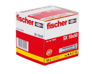 fischer - Tacos pared para hormigón SX 10x50 para fijar lámparas 50 unidades por 4,95€