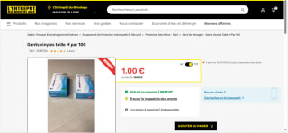 Gants vinyles taille M par 100 à 1€