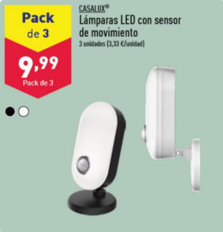 3 Lámparas LED con sensor de movimiento en Aldi por 9,99€