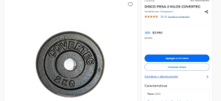 DISCO PESA 2 KILOS COVERTEC por $3.990