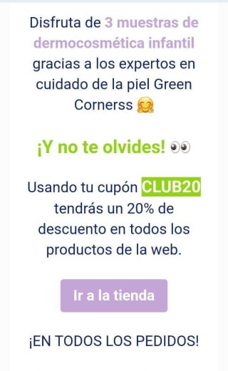 -20% Descuento en dermocosmetica infantil y 3 muestras gratis