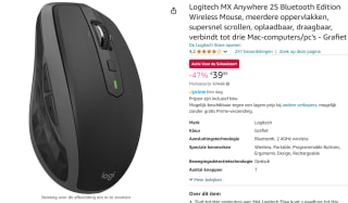 Logitech MX Anywhere 2S - Draadloze Muis - Grijs voor €39,99 bij Amazon