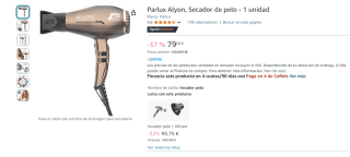 Parlux Alyon Secador de pelo por 79€